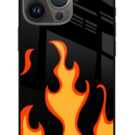 Fired Up – Black iPhone 13 Pro Max Glass Case