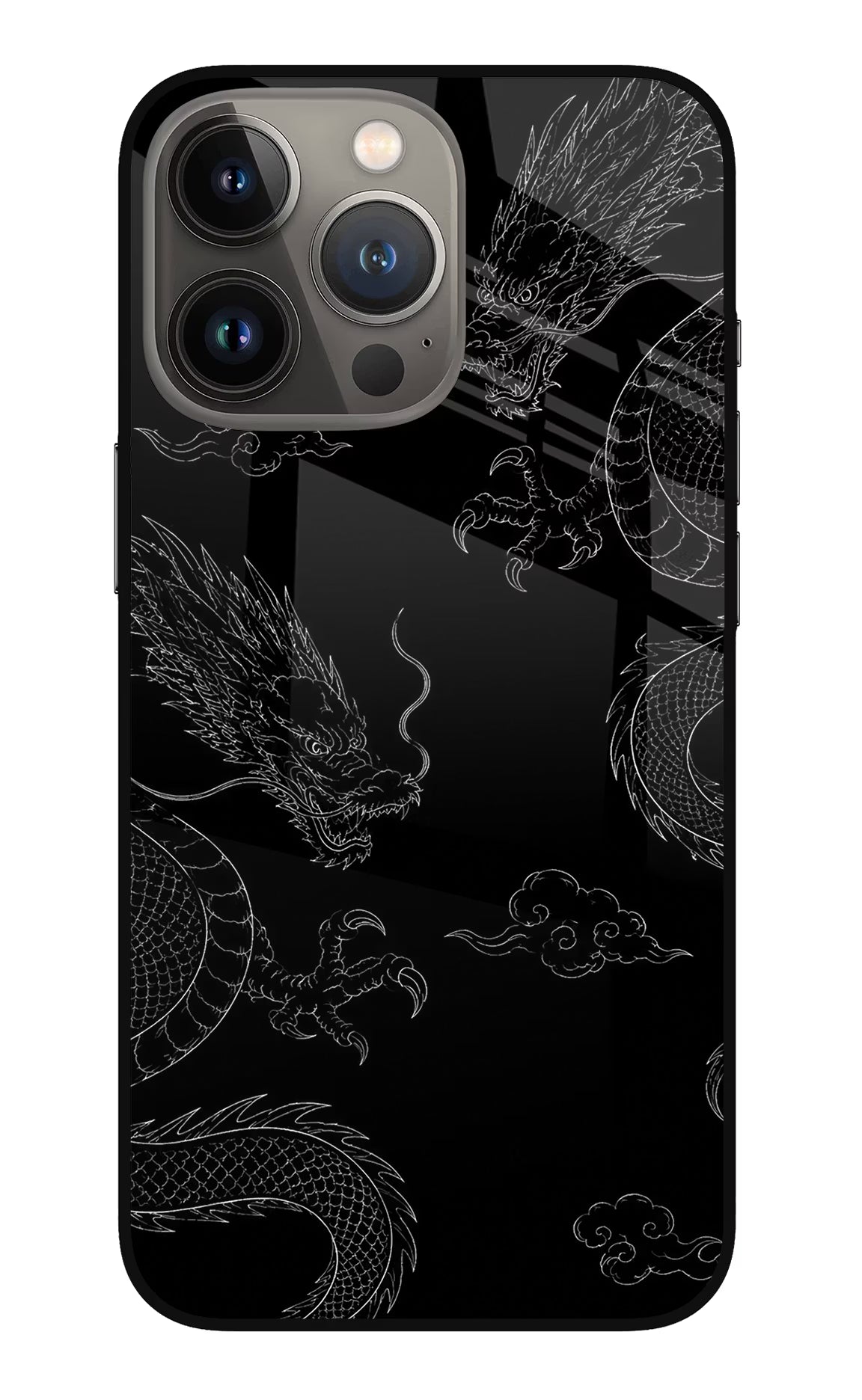 Twin Dragons iPhone 13 Pro Max Glass Case Back Cover by Casekaro
