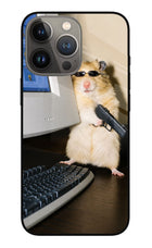 Hacker Hamster iPhone 13 Pro Max Glass Case