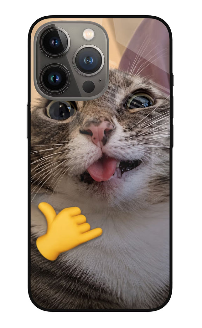 Silly Cat Call iPhone 13 Pro Max Glass Case
