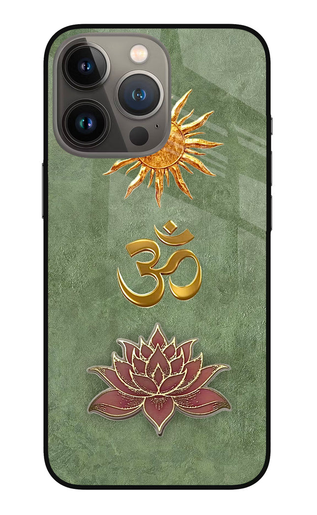 Om & Lotus iPhone 13 Pro Max Glass Case