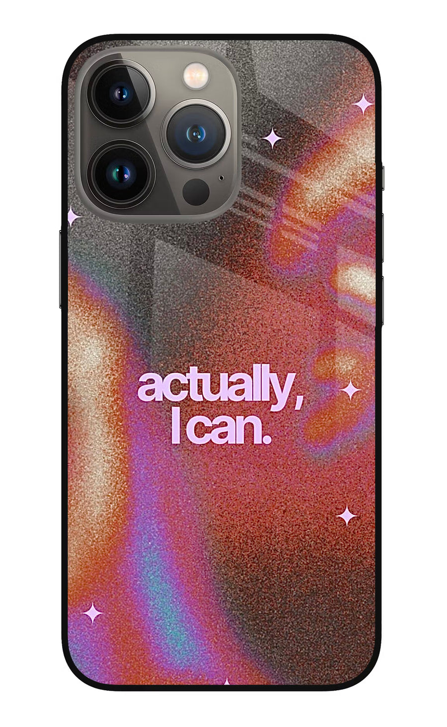 Pink Aura iPhone 13 Pro Max Back Cover, Glass case