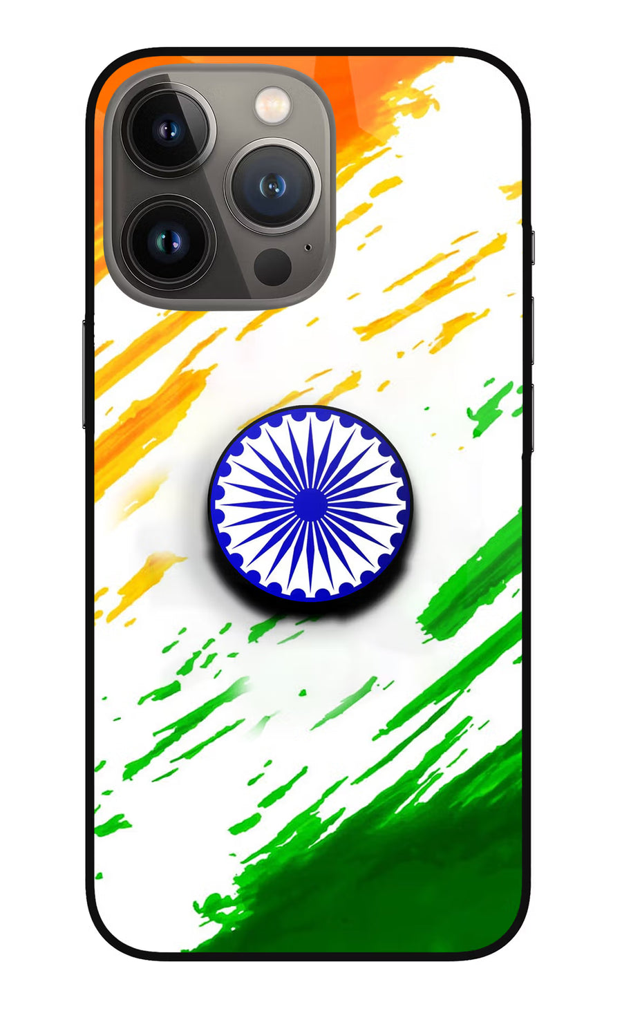 Indian Flag Ashoka Chakra iPhone 13 Pro Max Pop Case, Metal case