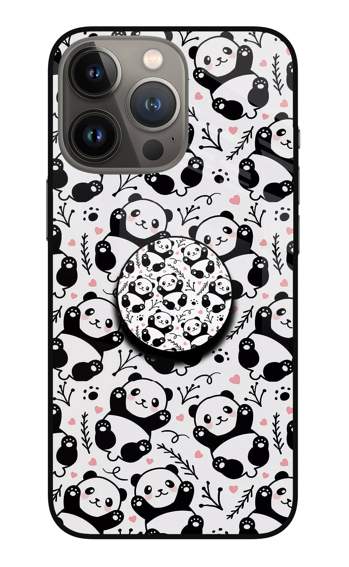 Cute Panda iPhone 13 Pro Max Glass Case