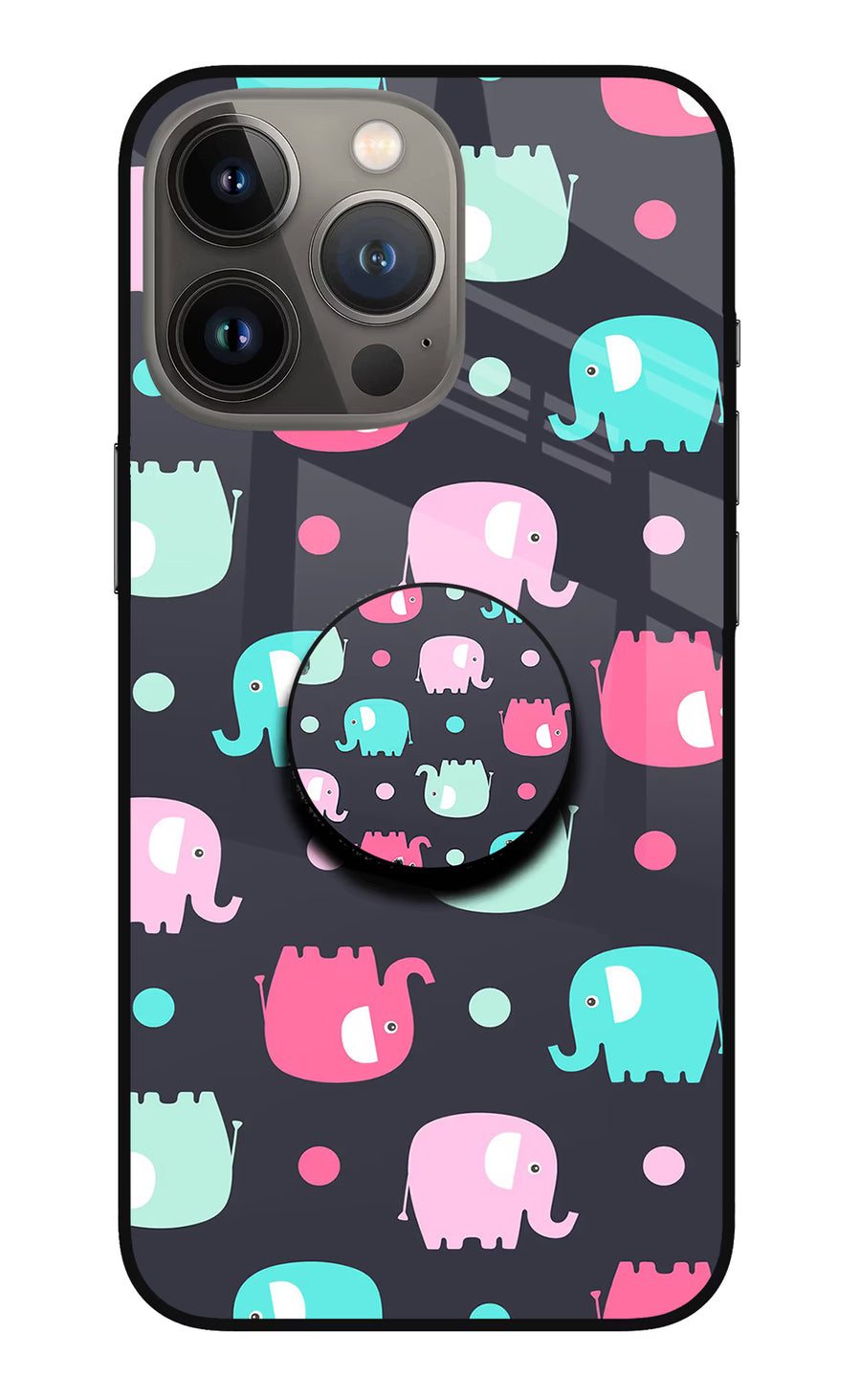 Baby Elephants iPhone 13 Pro Max Pop Case, Metal case