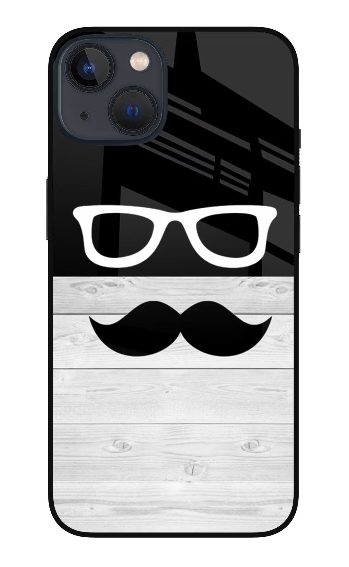 Mustache iPhone 13 Mini Glass Case Back Cover by Casekaro