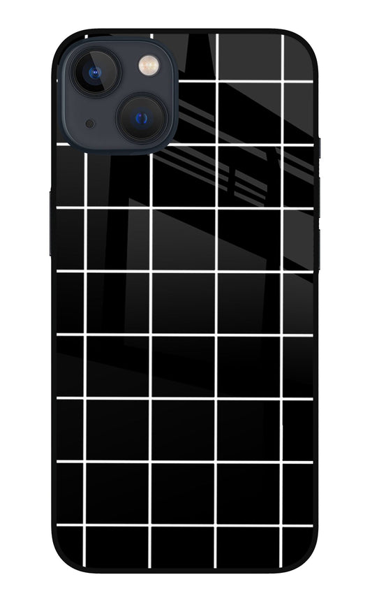 White Grid iPhone 13 Mini Glass Case