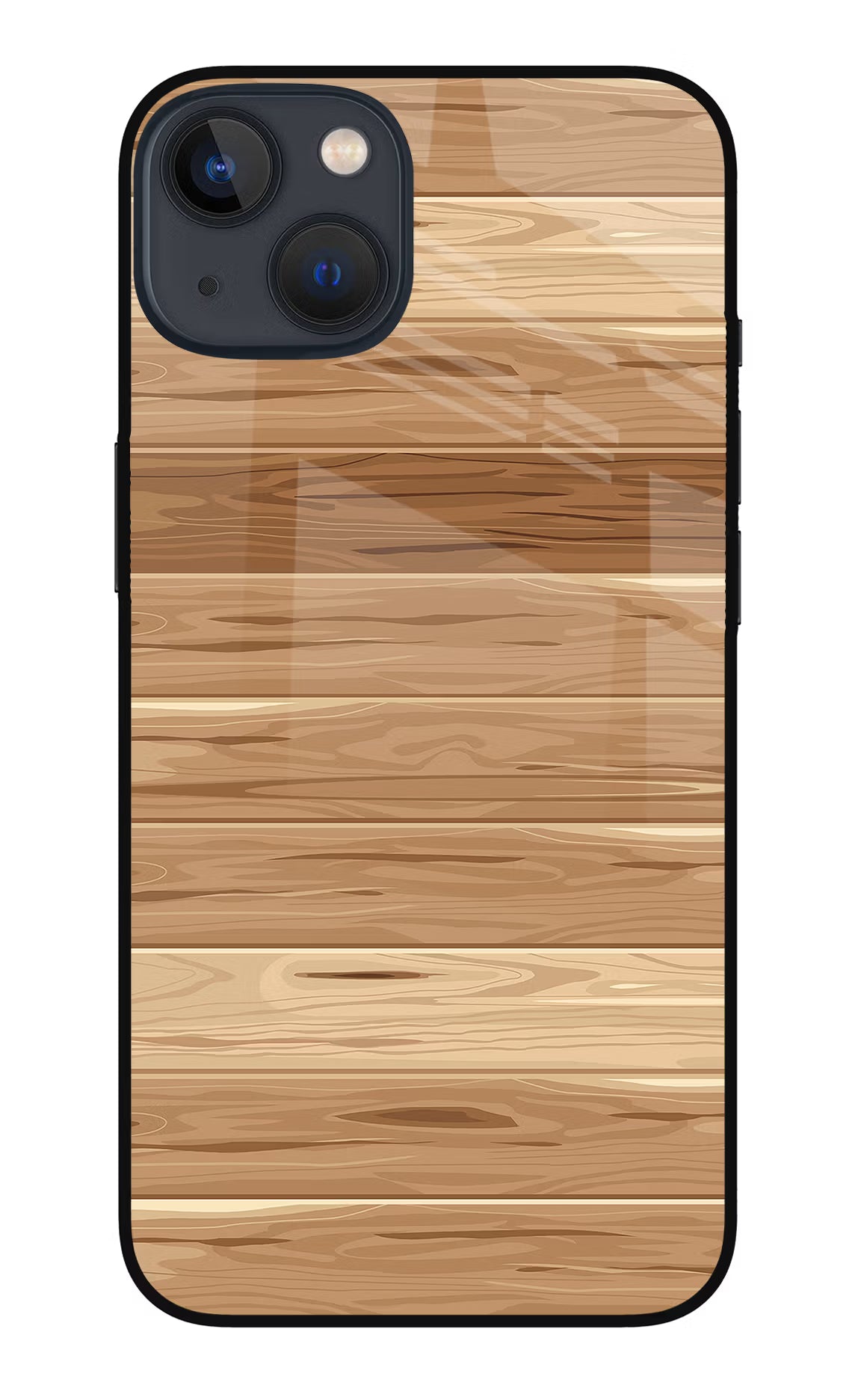 Wooden Vector iPhone 13 Mini Glass Case Back Cover by Casekaro