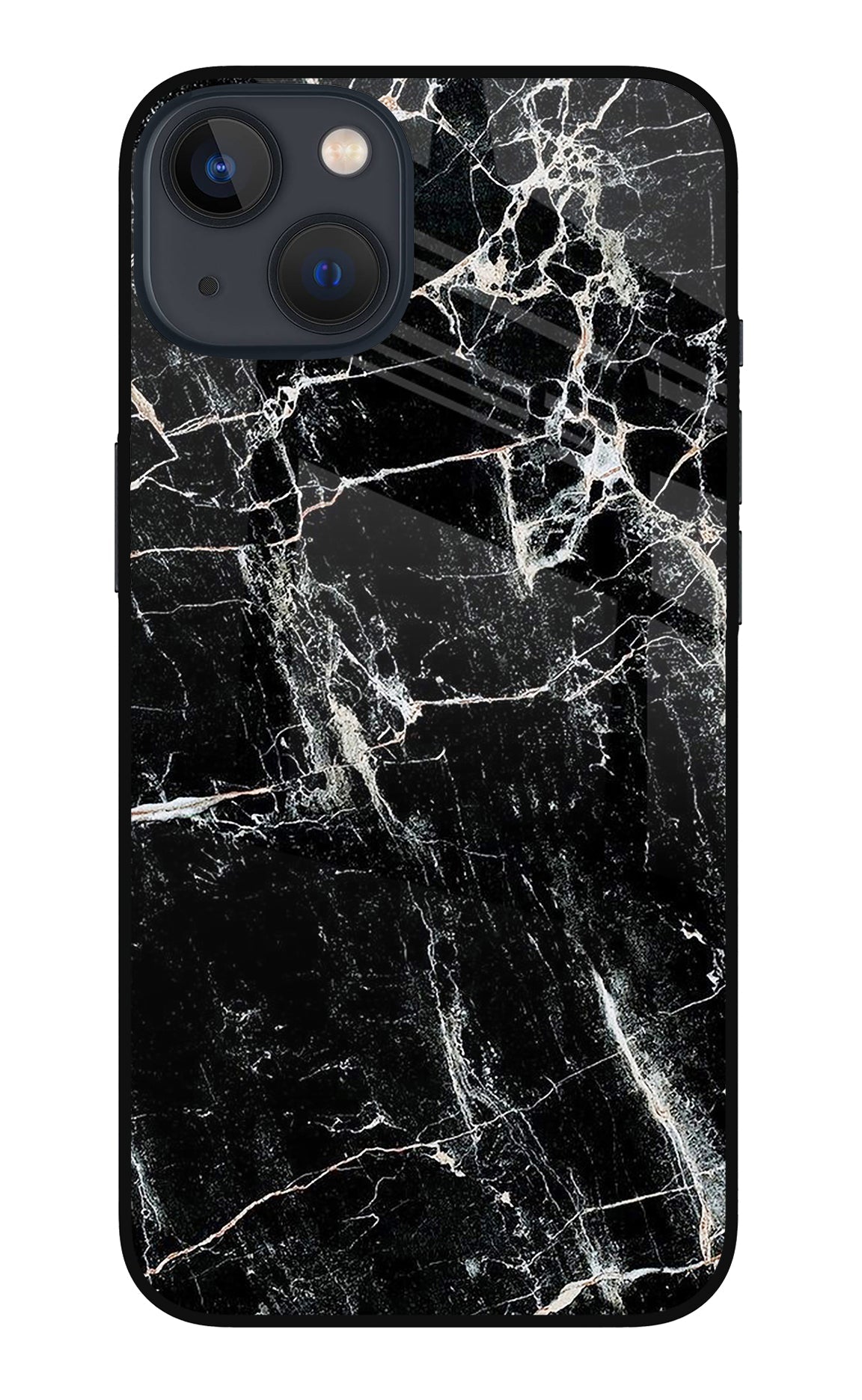 Black Marble Texture iPhone 13 Mini Back Cover