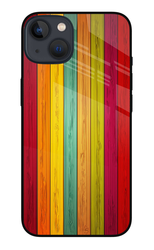 Multicolor Wooden iPhone 13 Mini Glass Case