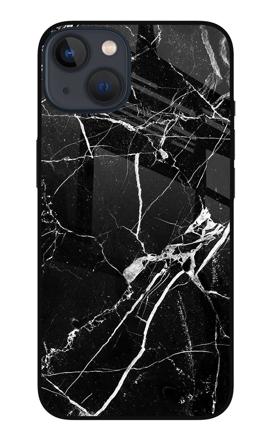 Black Marble Pattern iPhone 13 Mini Glass Case