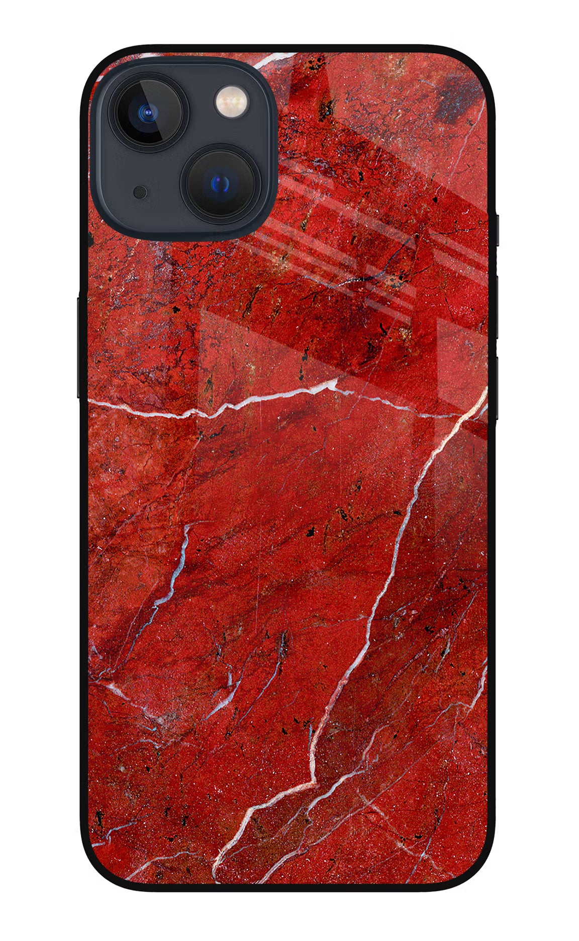 Red Marble Design iPhone 13 Mini Glass Case Back Cover by Casekaro