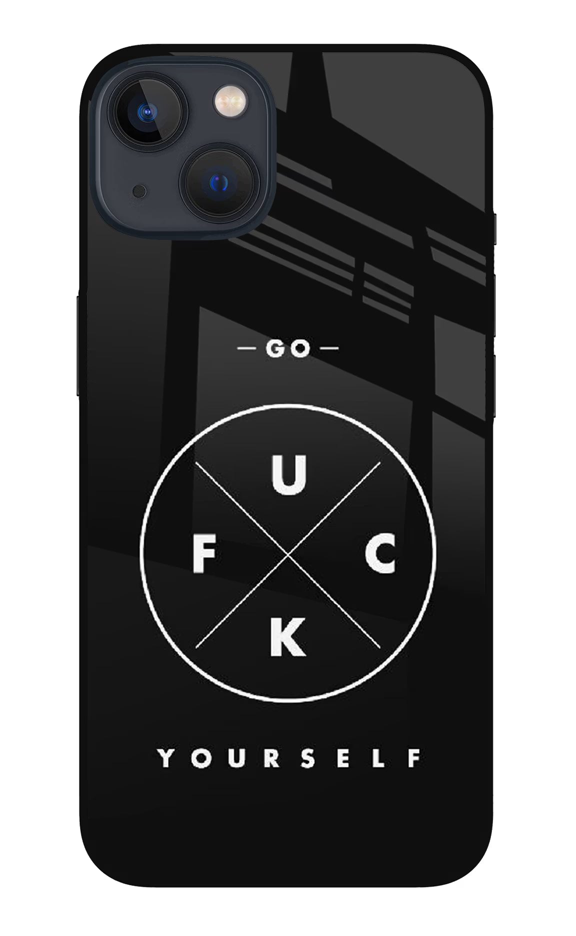Go Fuck Yourself iPhone 13 Mini Glass Case Back Cover by Casekaro