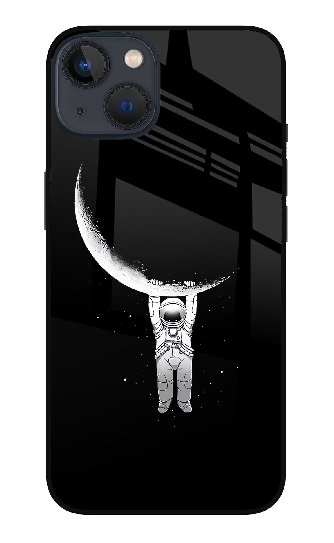 Moon Space iPhone 13 Mini Glass Case Back Cover by Casekaro