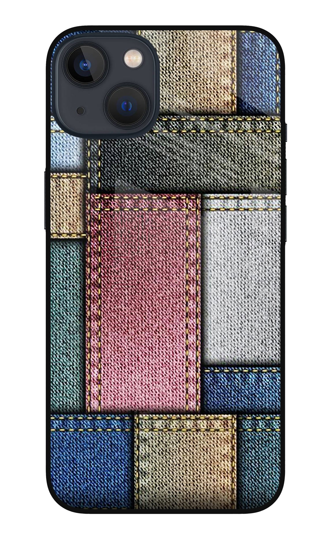 Multicolor Jeans iPhone 13 Mini Glass Case