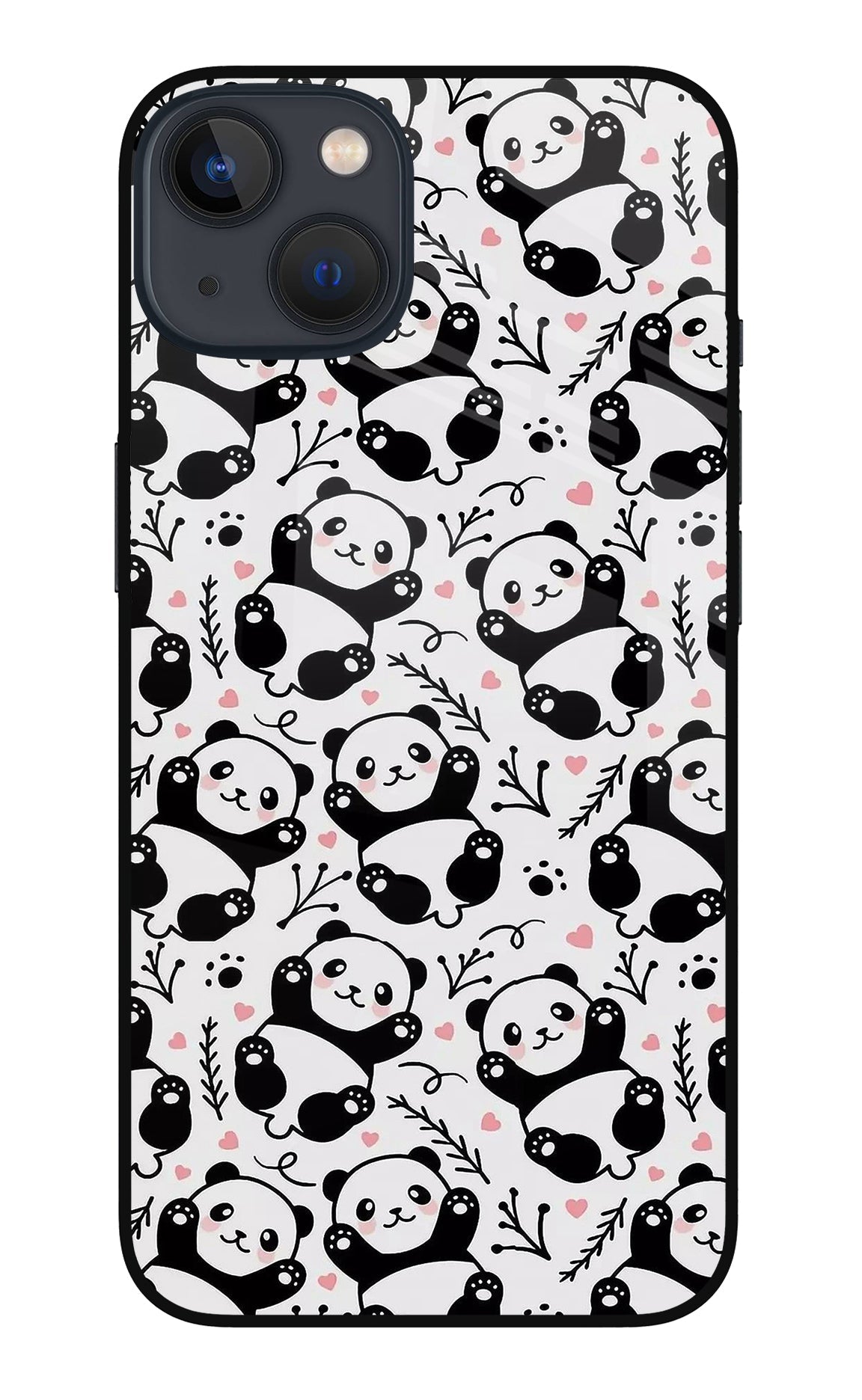 Cute Panda iPhone 13 Mini Glass Case