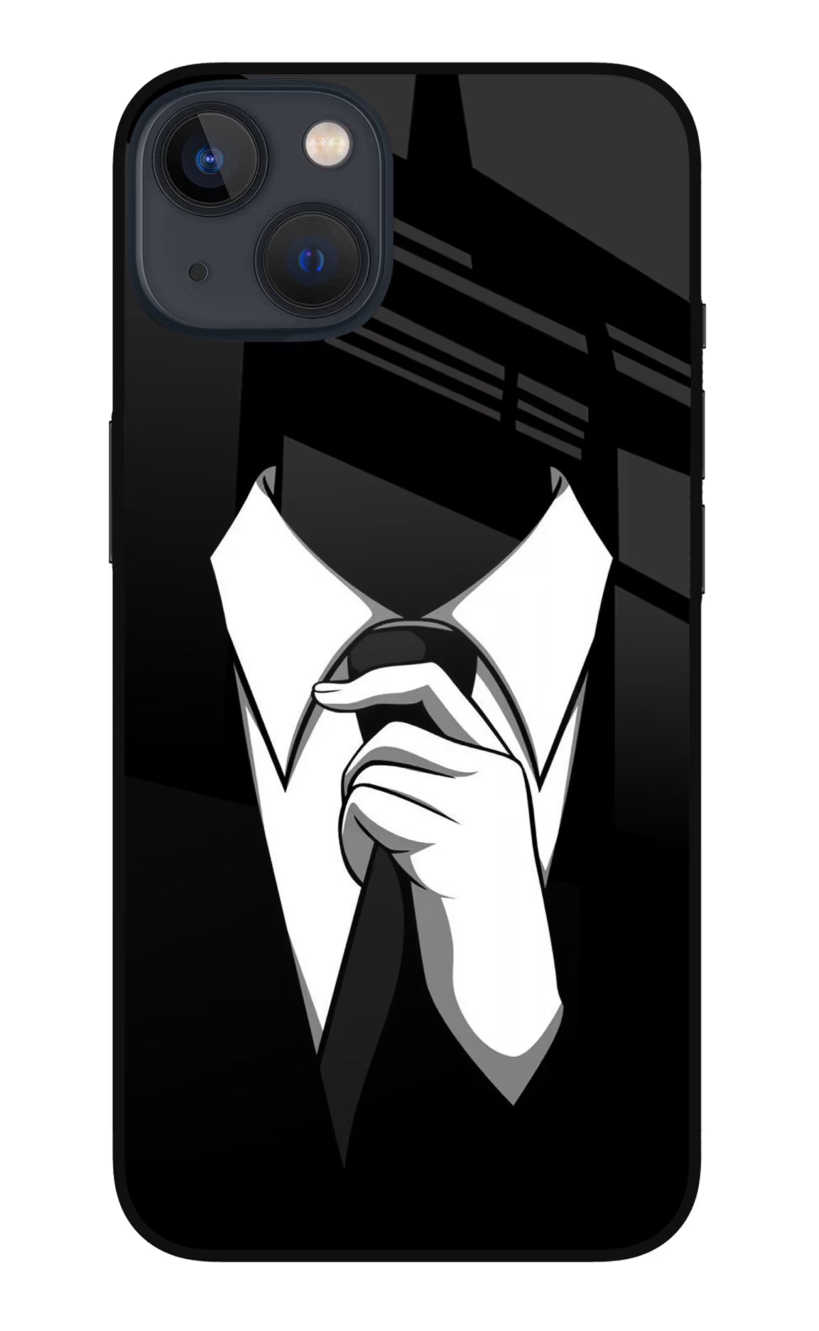 Black Tie iPhone 13 Mini Glass Case Back Cover by Casekaro