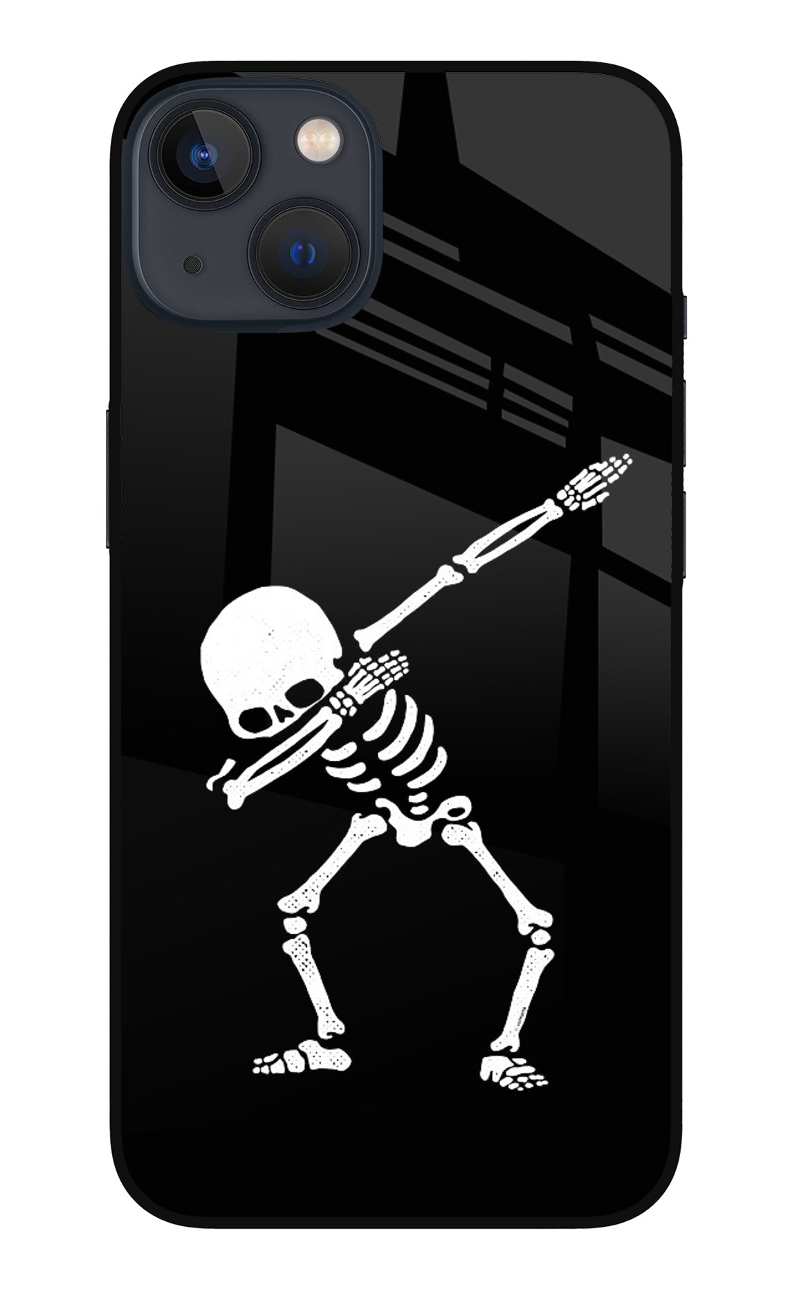 Dabbing Skeleton Art iPhone 13 Mini Glass Case