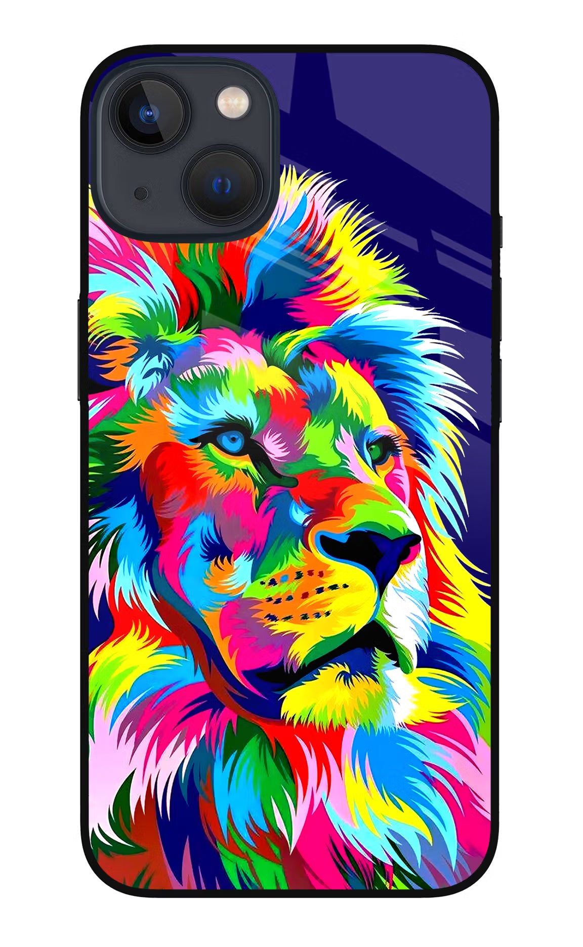 Vector Art Lion iPhone 13 Mini Glass Case Back Cover by Casekaro