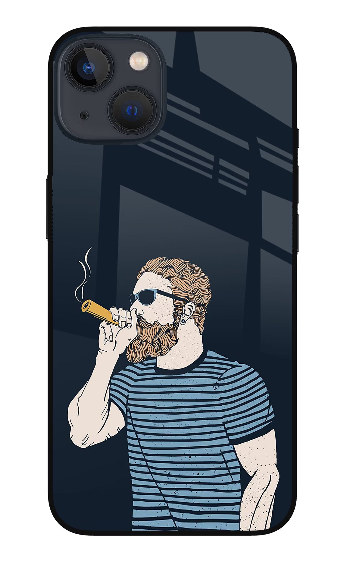 Smoking iPhone 13 Mini Glass Case Back Cover by Casekaro