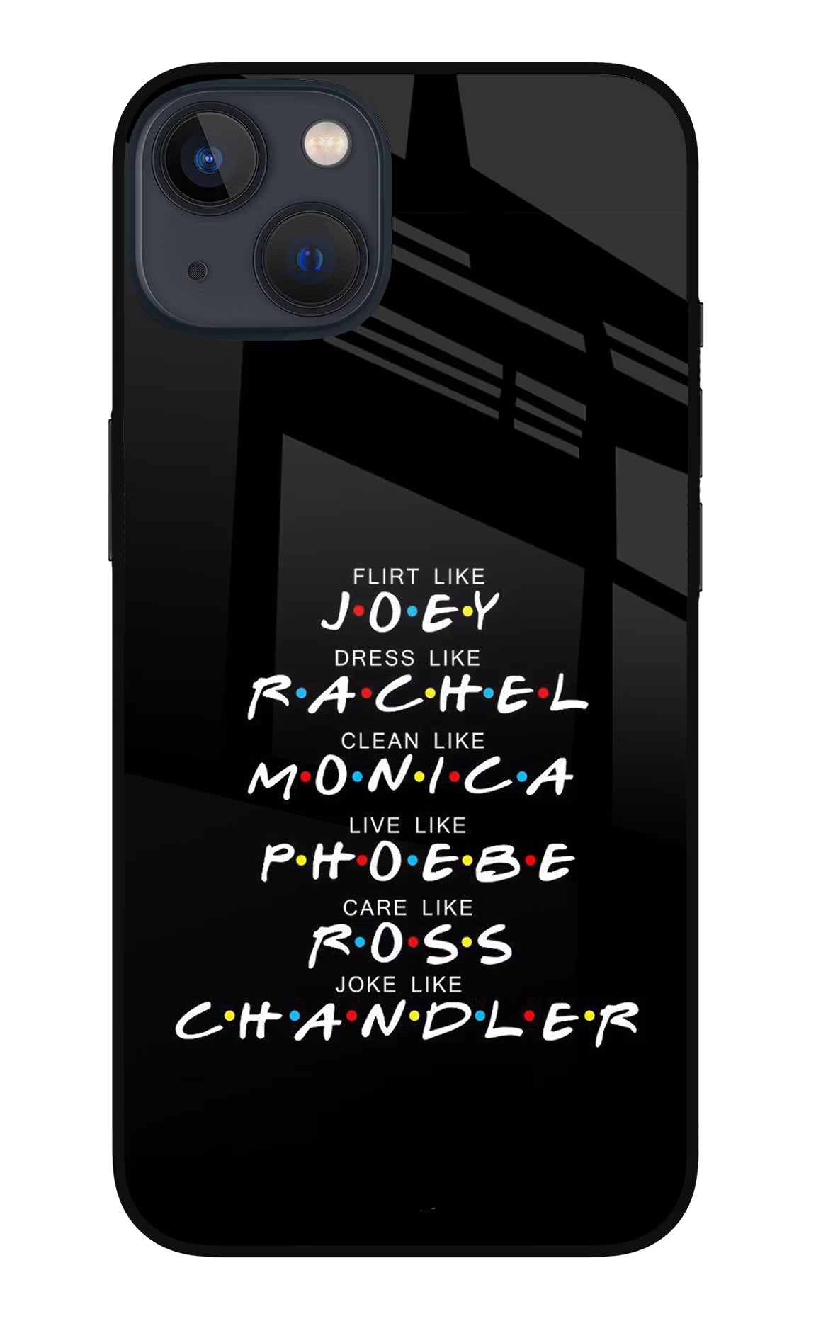 FRIENDS Character iPhone 13 Mini Glass Case Back Cover by Casekaro