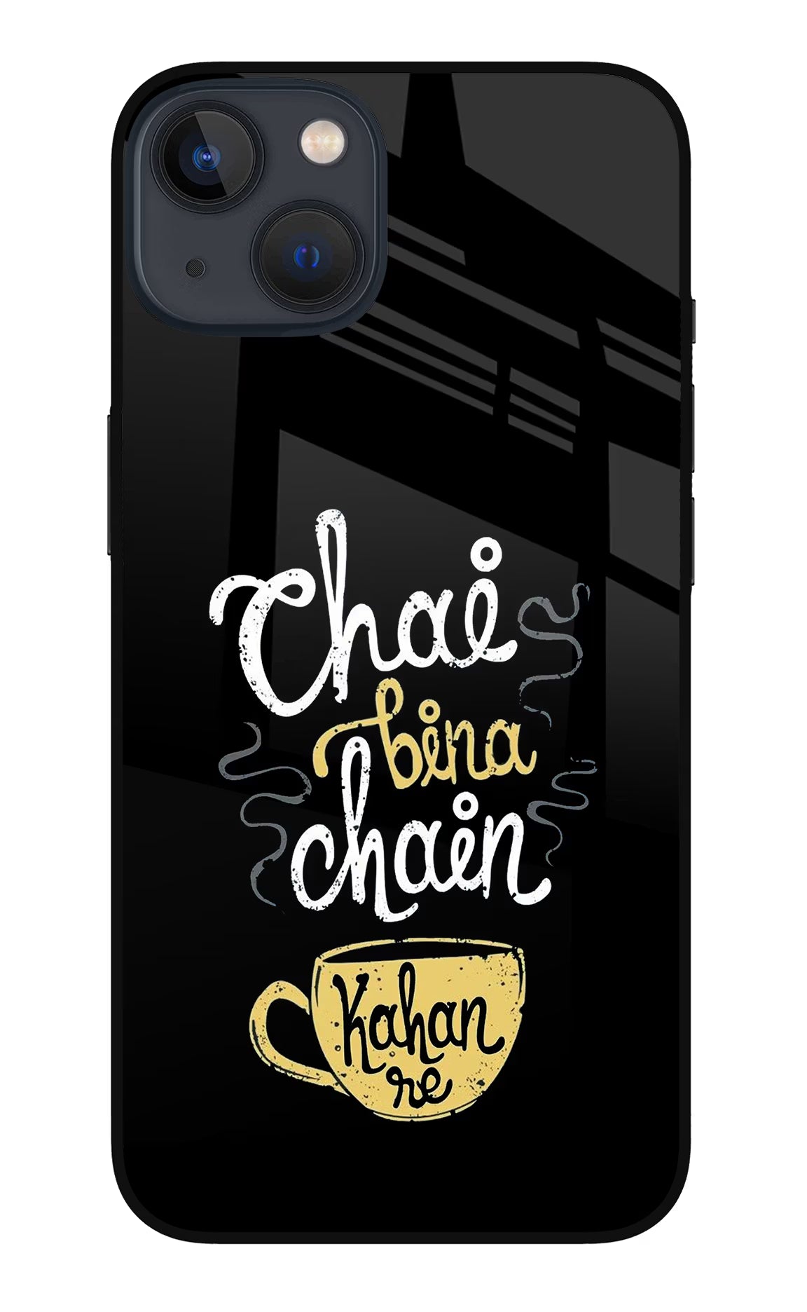 Chai Bina Chain Kaha Re iPhone 13 Mini Glass Case Back Cover by Casekaro