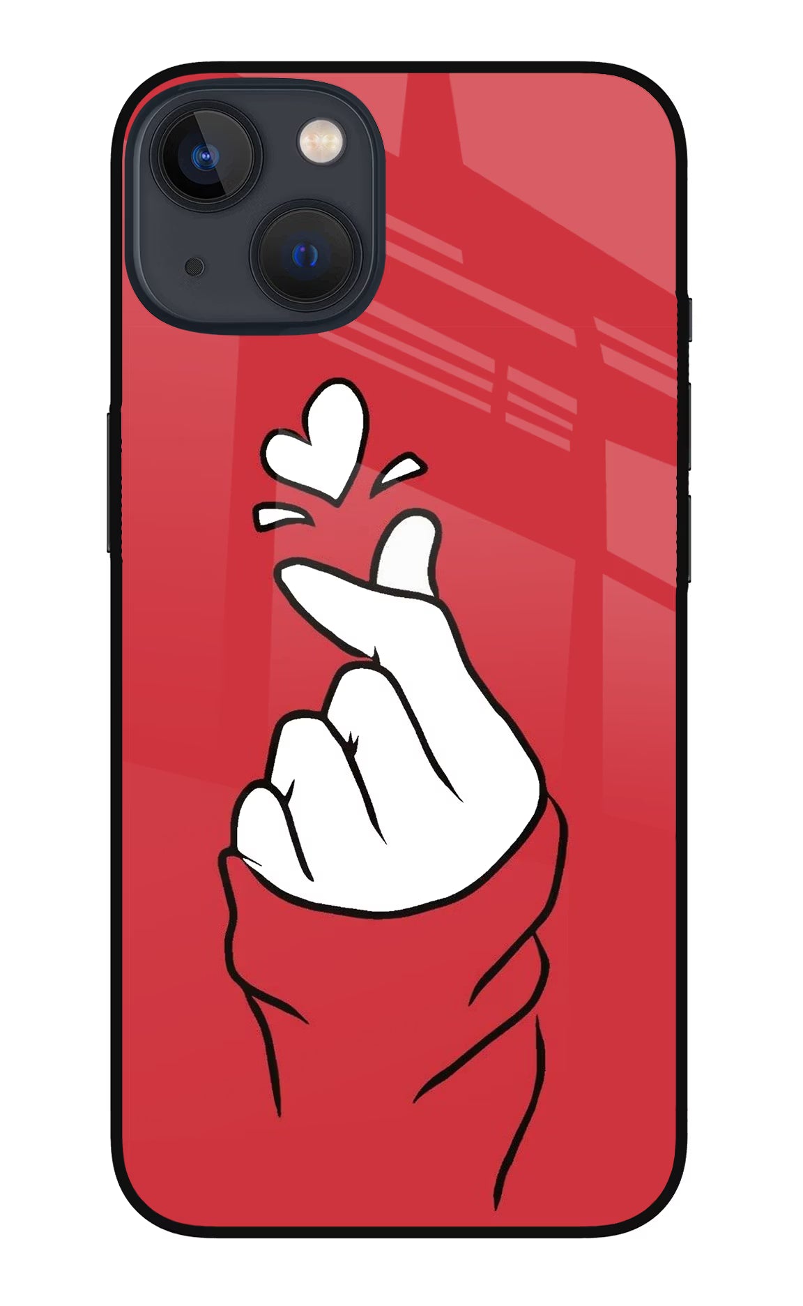 Korean Love Sign iPhone 13 Mini Glass Case Back Cover by Casekaro