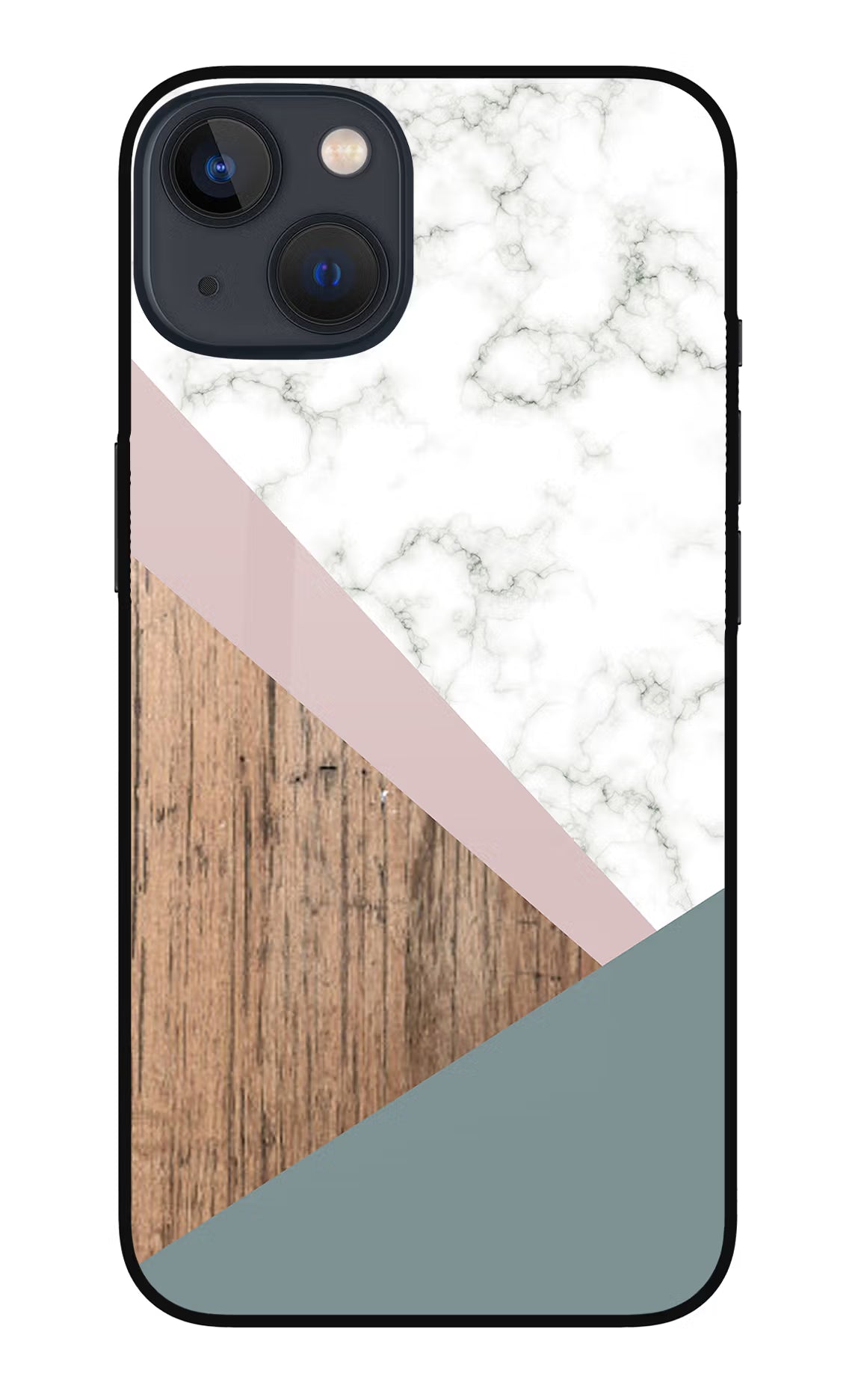 Marble wood Abstract iPhone 13 Mini Glass Case Back Cover by Casekaro