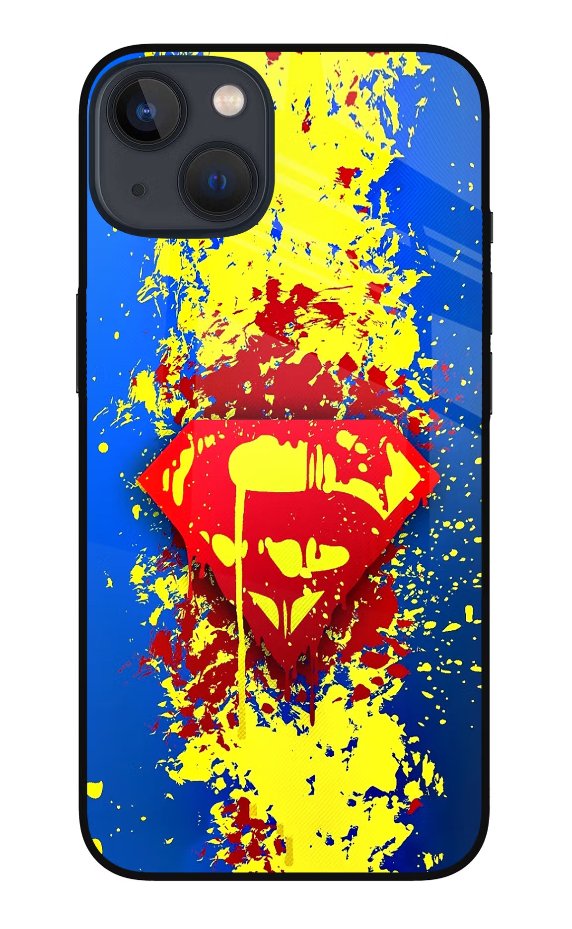 Superman logo iPhone 13 Mini Glass Case Back Cover by Casekaro