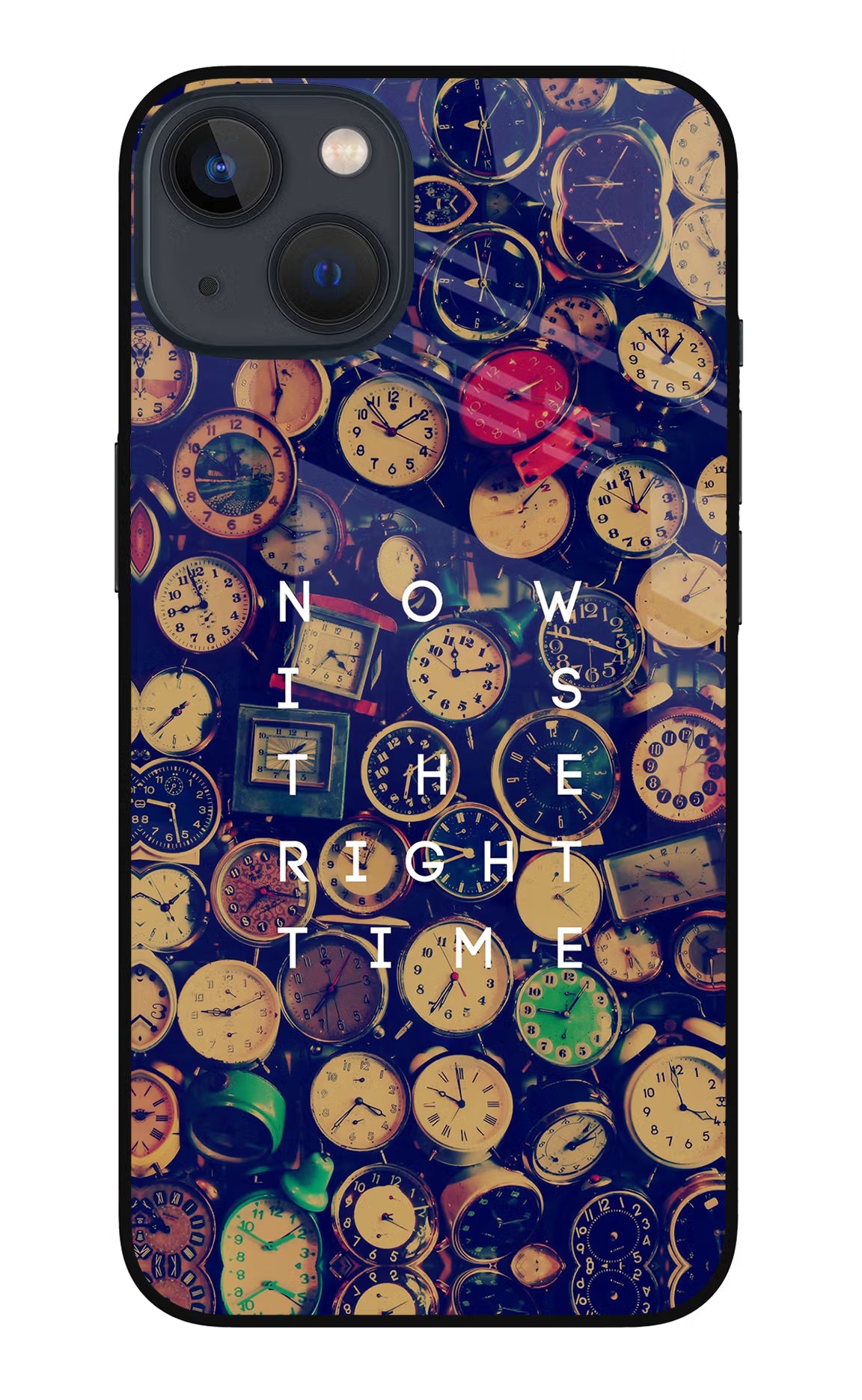 Now is the Right Time Quote iPhone 13 Mini Glass Case Back Cover by Casekaro