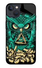 Green Owl iPhone 13 Mini Glass Case