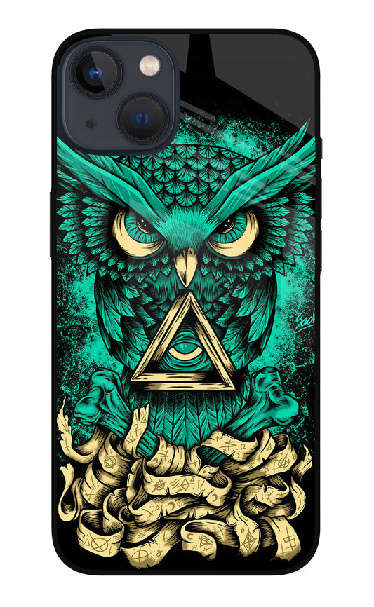 Green Owl iPhone 13 Mini Glass Case