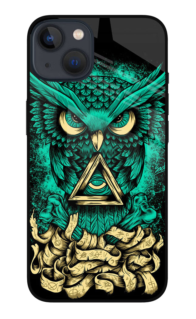 Green Owl iPhone 13 Mini Glass Case