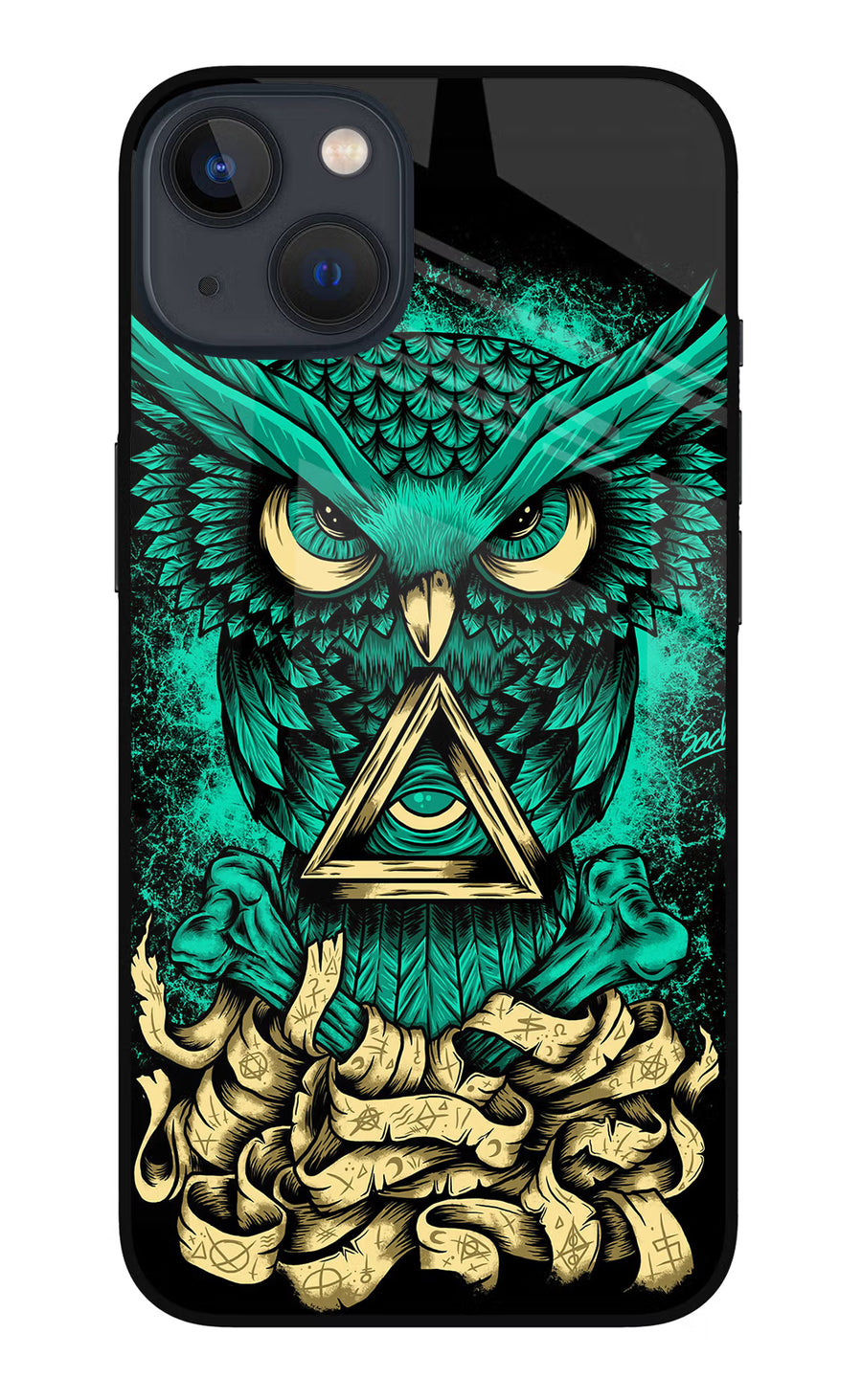 Green Owl iPhone 13 Mini Back Cover, Metal case
