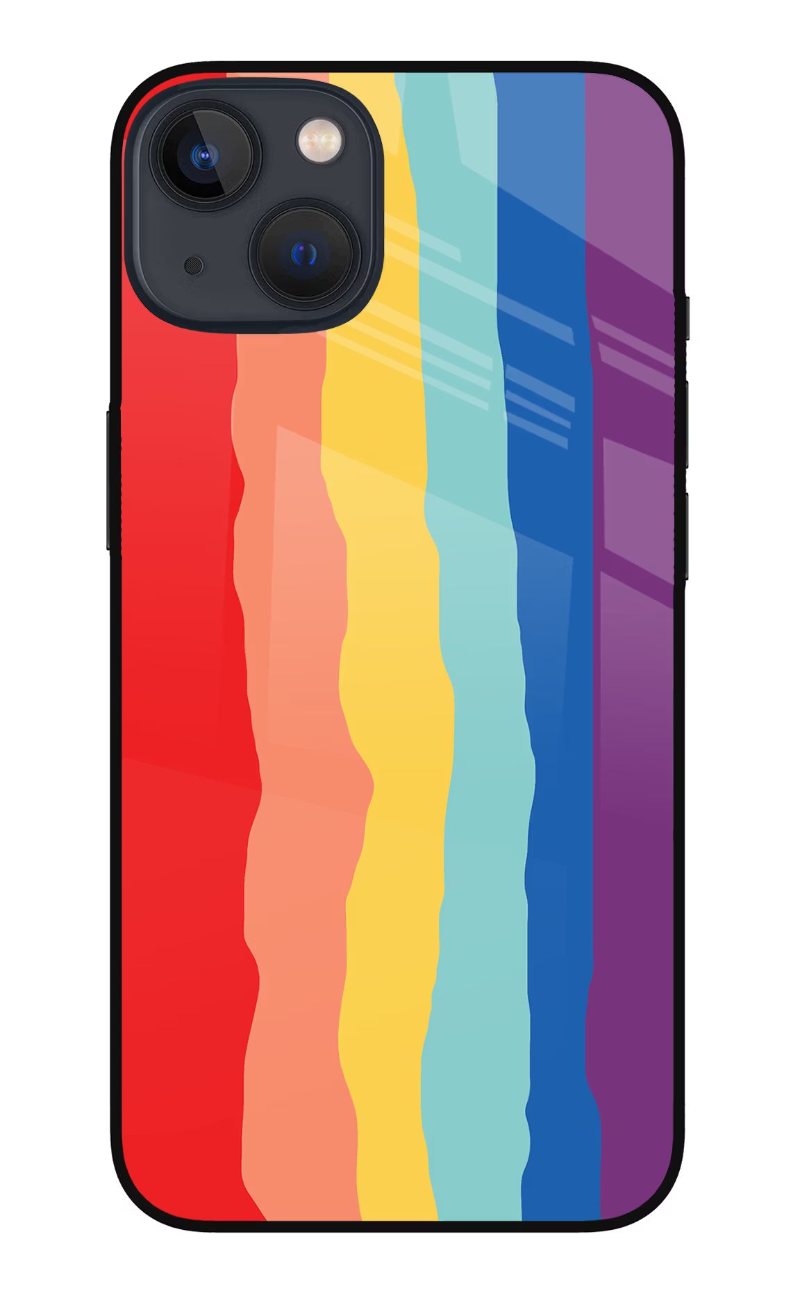 Rainbow iPhone 13 Mini Glass Case Back Cover by Casekaro