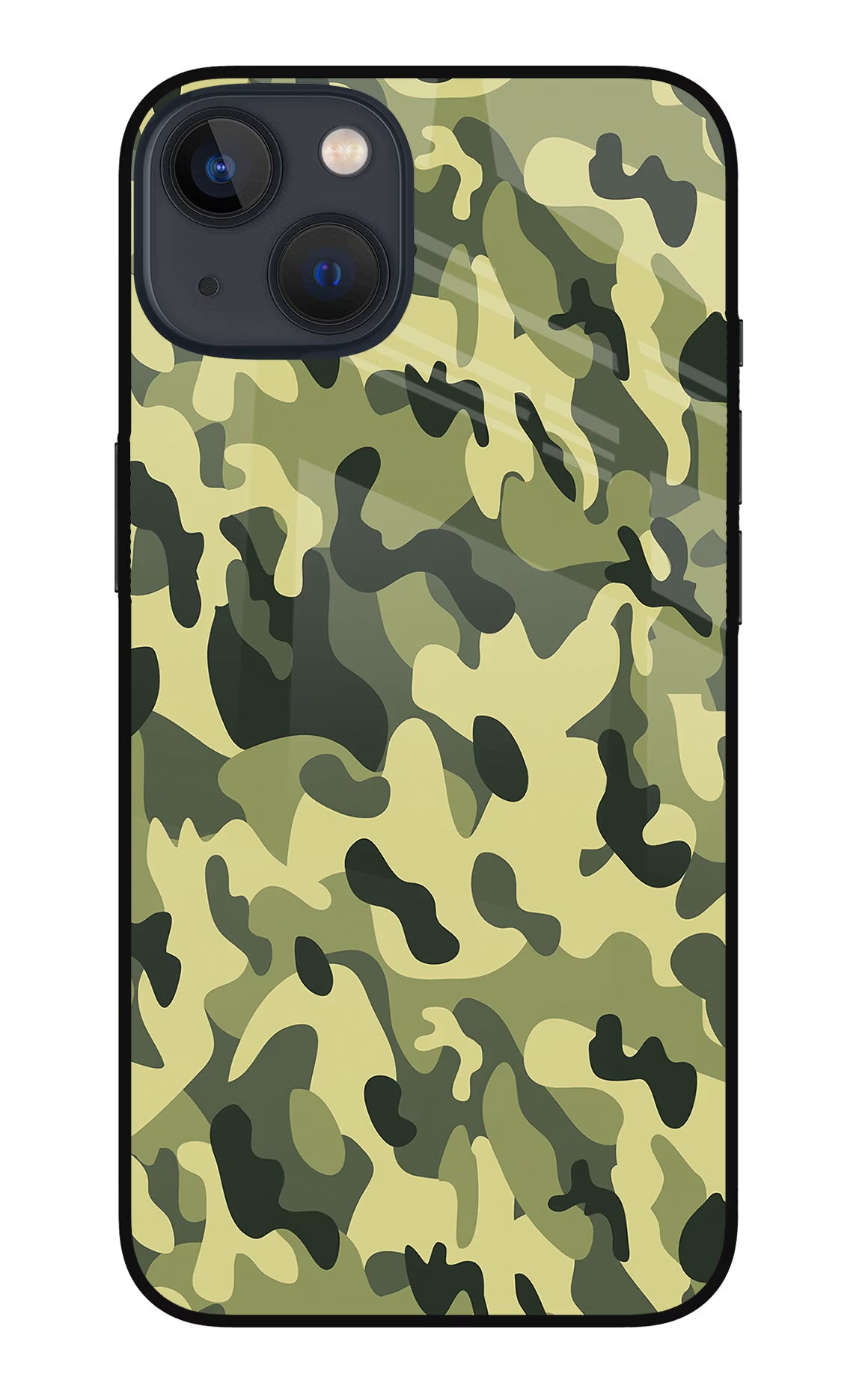Camouflage iPhone 13 Mini Glass Case Back Cover by Casekaro