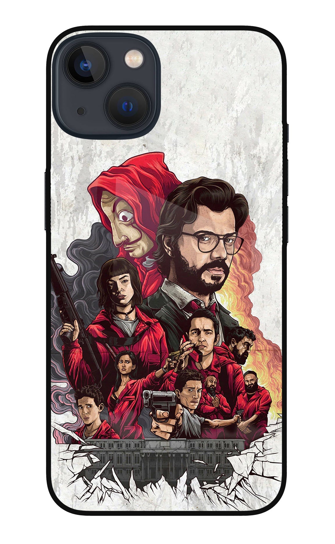 Money Heist Artwork iPhone 13 Mini Glass Case