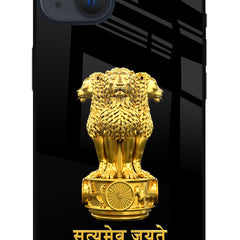 Satyamev Jayate Golden iPhone 13 Mini Glass Case