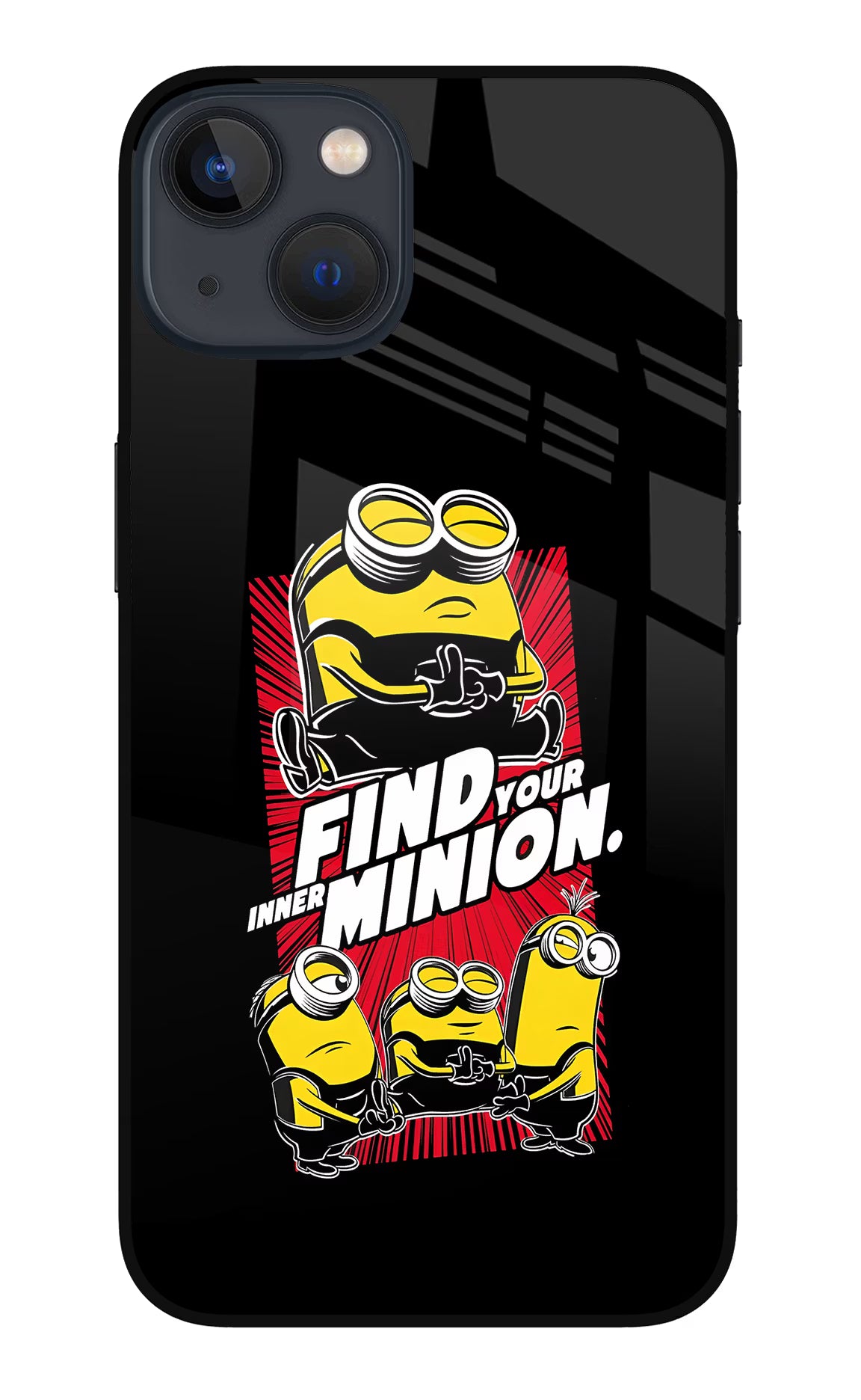 Find your inner Minion iPhone 13 Mini Glass Case Back Cover by Casekaro