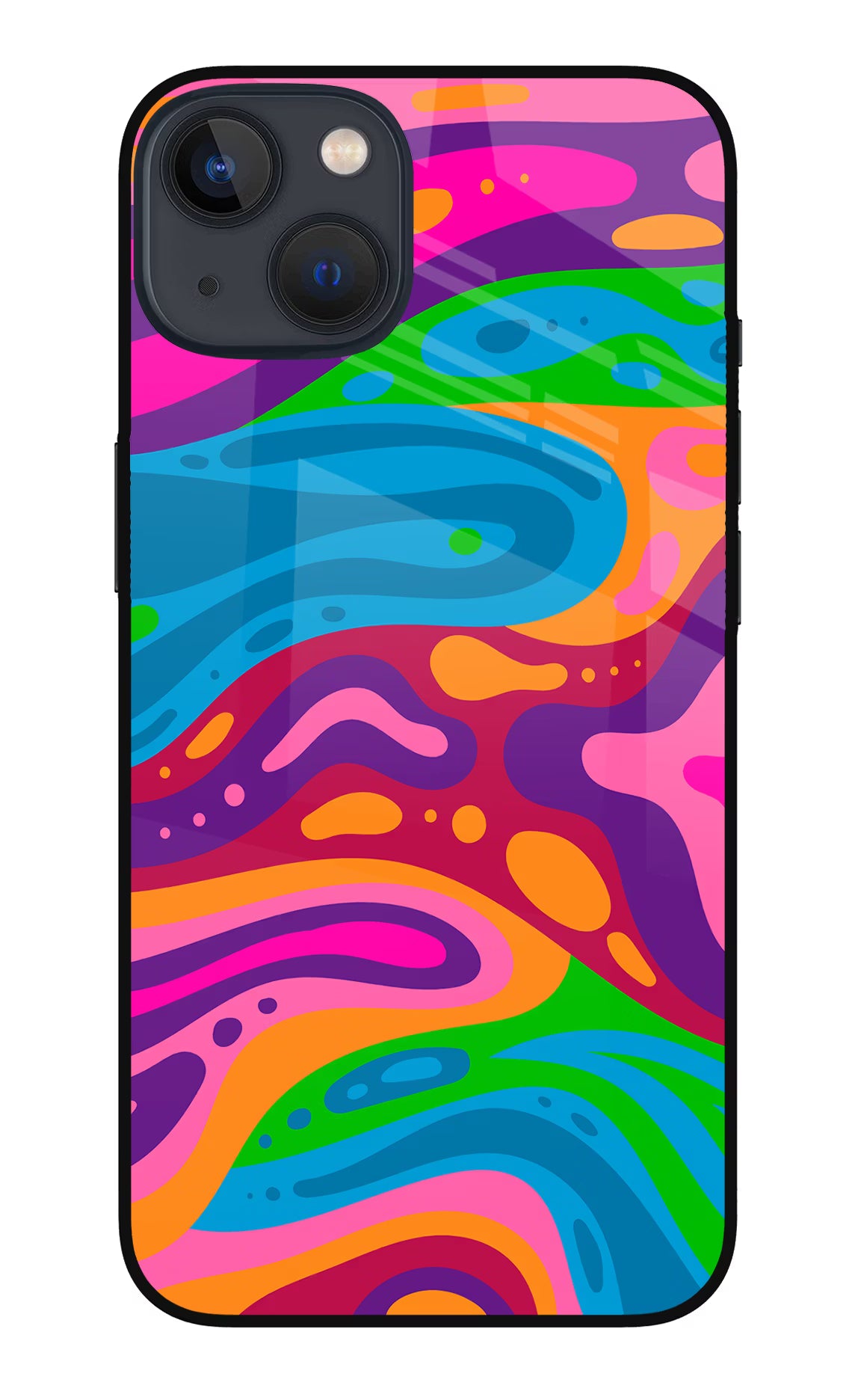 Trippy Pattern iPhone 13 Mini Glass Case Back Cover by Casekaro