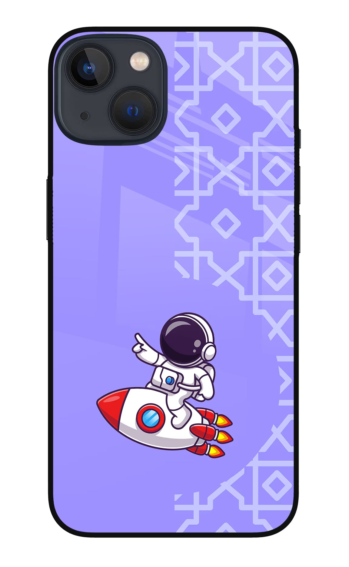 Cute Astronaut iPhone 13 Mini Glass Case Back Cover by Casekaro