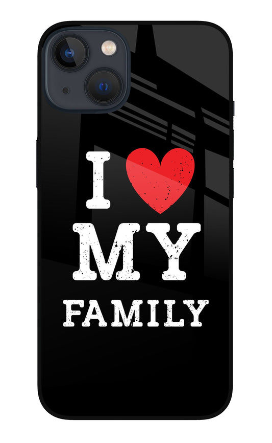 I Love My Family iPhone 13 Mini Glass Case