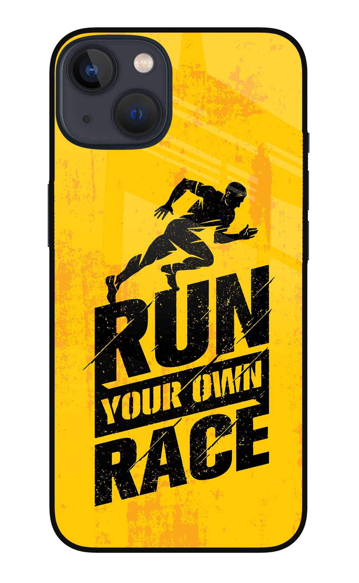 Run Your Own Race iPhone 13 Mini Glass Case