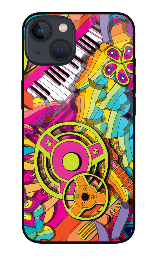 Music Doodle iPhone 13 Mini Glass Case