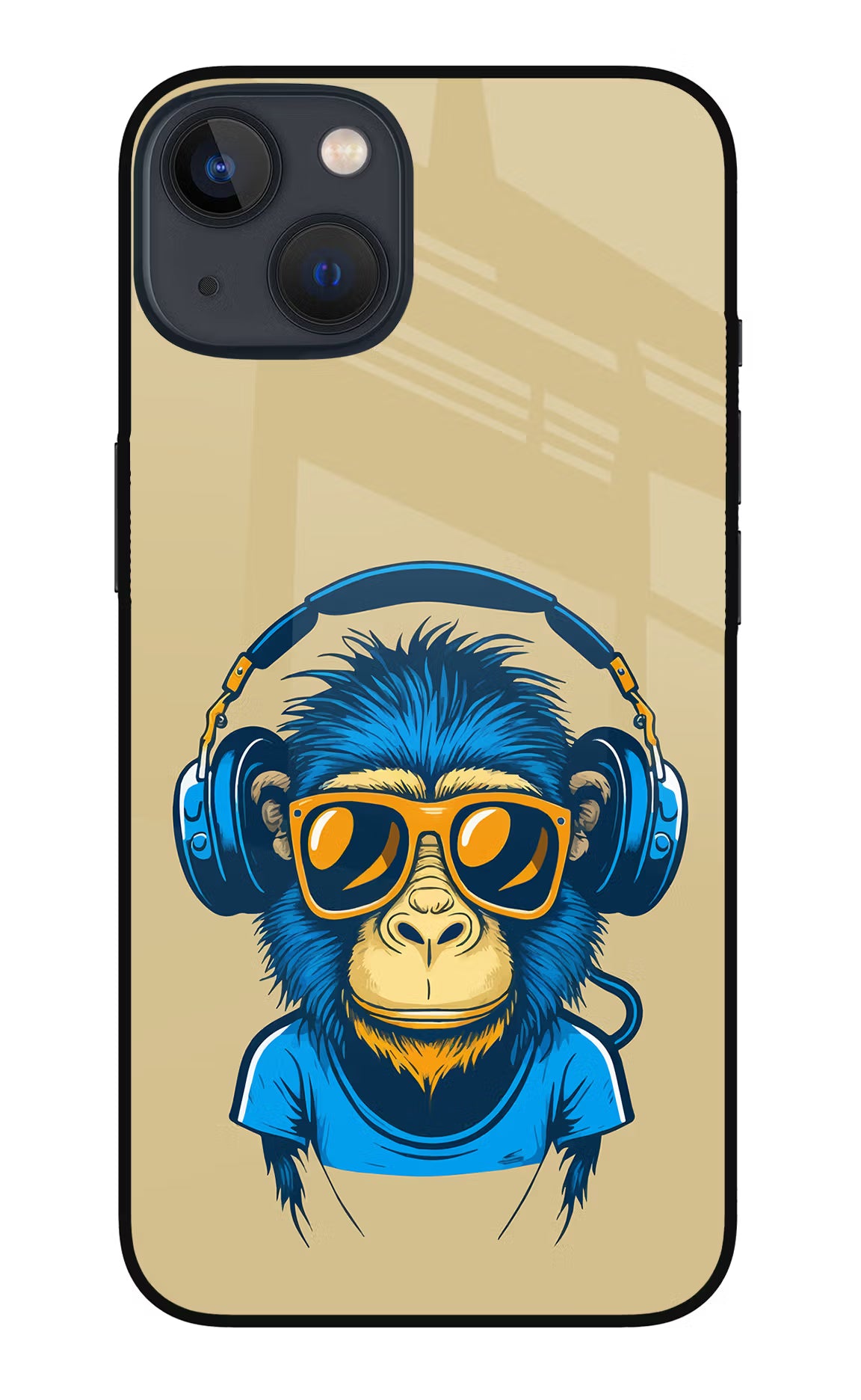Monkey Headphone iPhone 13 Mini Glass Case Back Cover by Casekaro