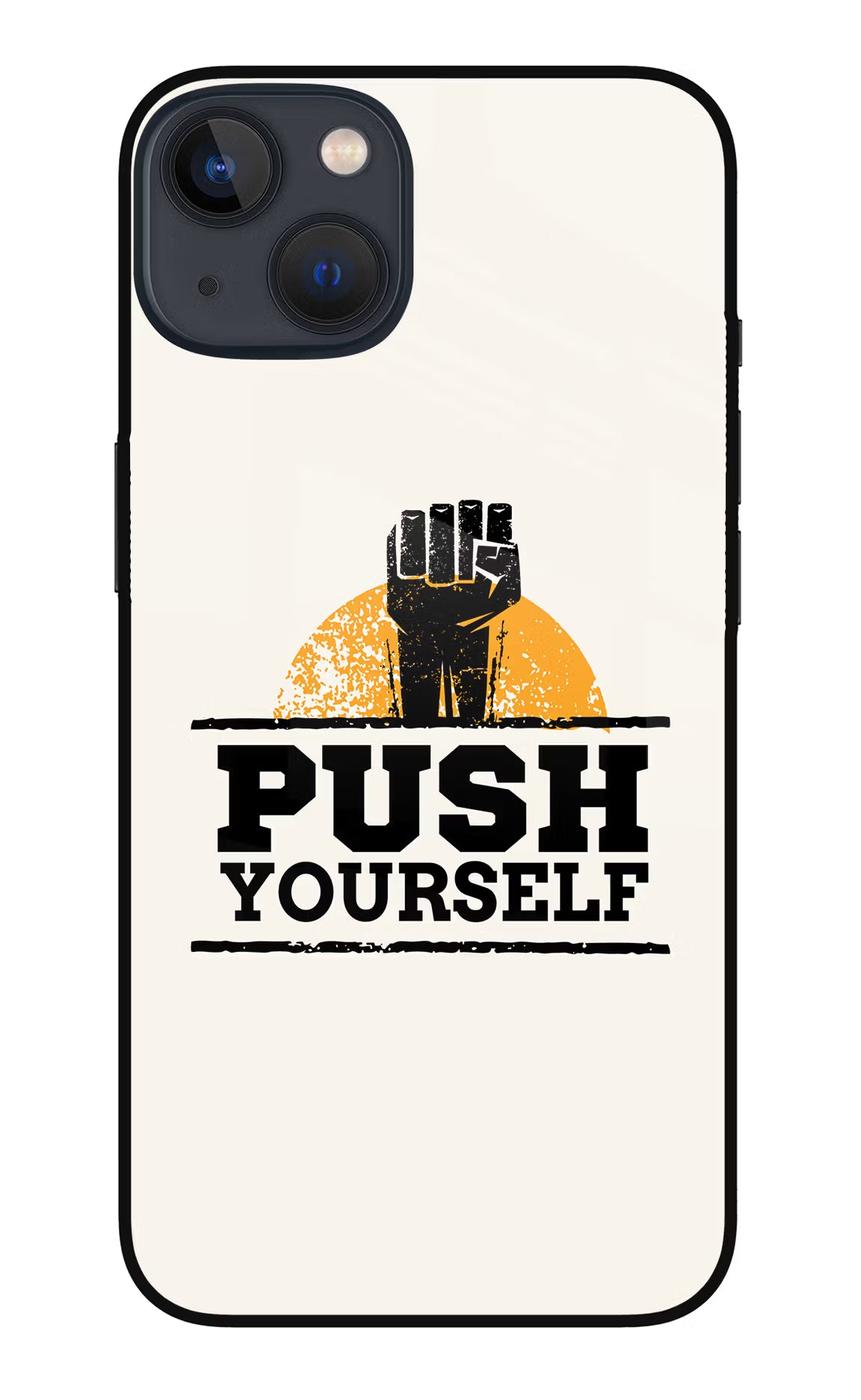 Push Yourself iPhone 13 Mini Glass Case Back Cover by Casekaro