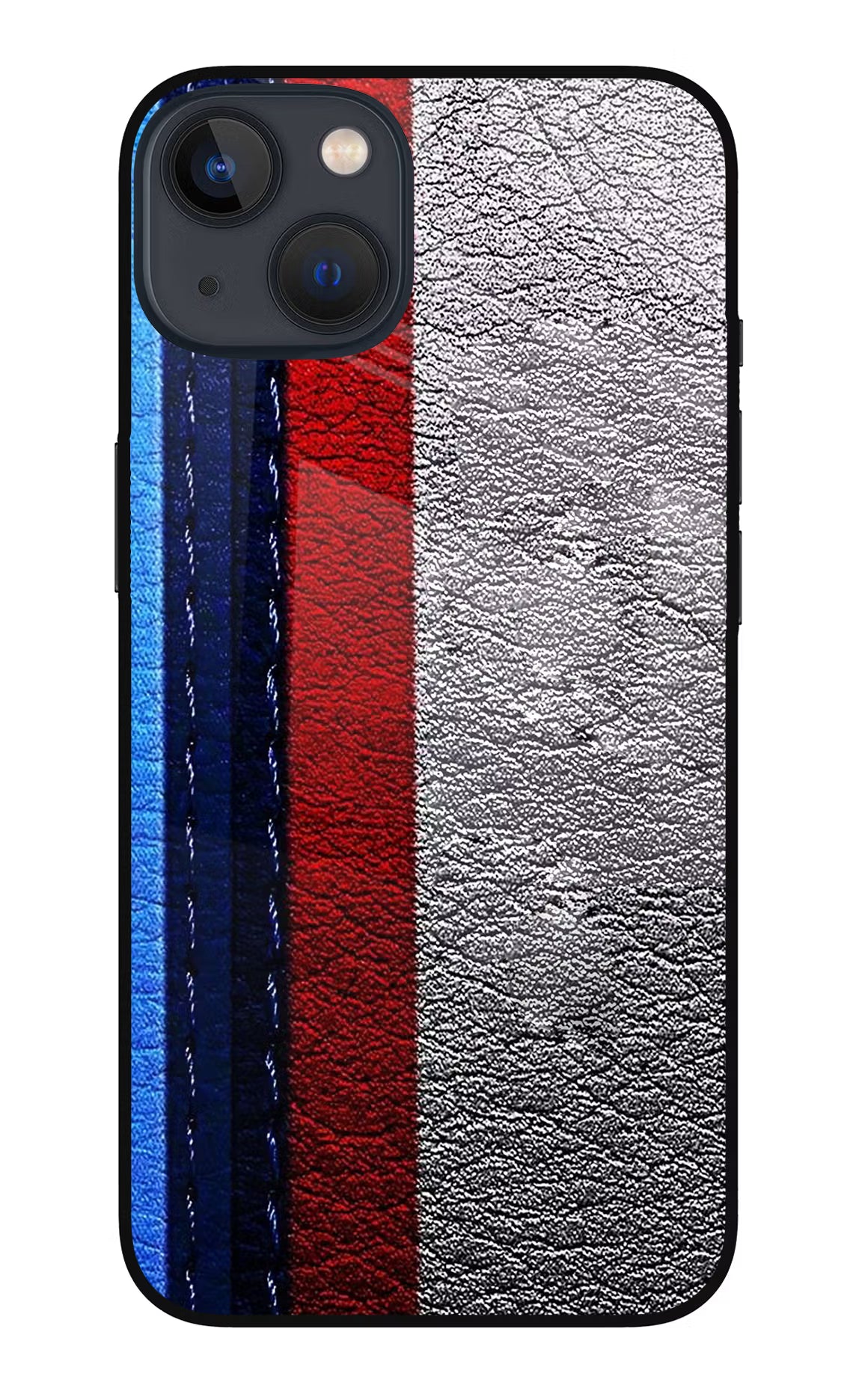 BMW Stripes iPhone 13 Mini Glass Case Back Cover by Casekaro