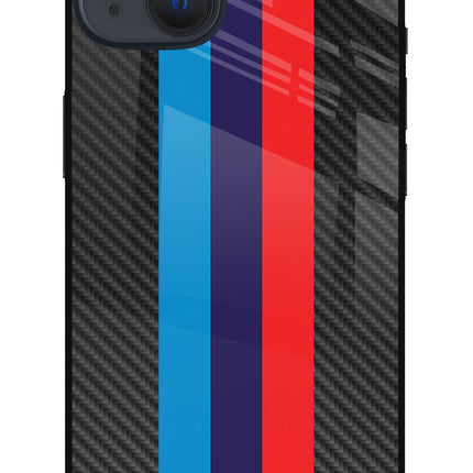 BMW Stripes Pattern iPhone 13 Mini Glass Case Back Cover by Casekaro