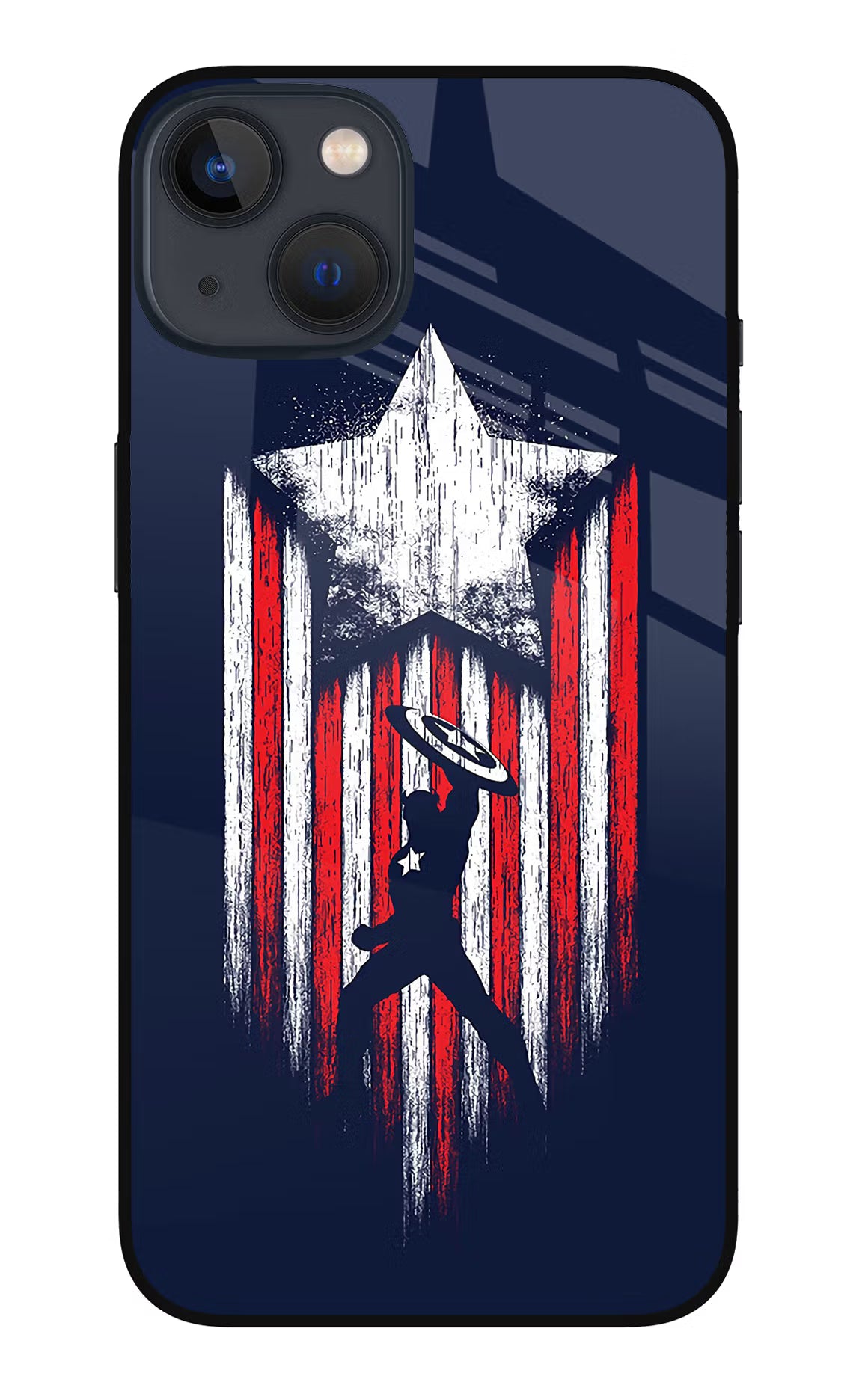 Captain America Marvel Art iPhone 13 Mini Glass Case Back Cover by Casekaro