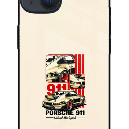 Classic Porsche 911 iPhone 13 Mini Glass Case Back Cover by Casekaro